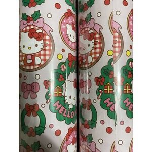2023 Hello Kitty Sanrio Christmas Premium Wrapping Paper Set Of 2 Rolls Pink